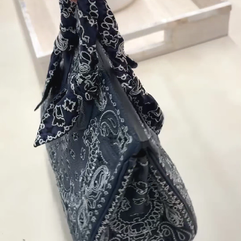 Paisley Embroidered Structured Handbag