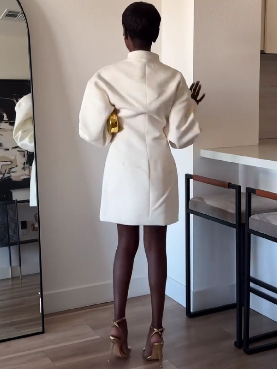 Structured Oversized Coat with Asymmetric Hemline