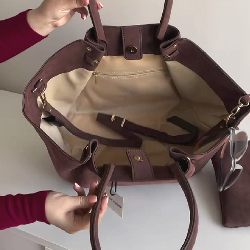 Structured Top Handle Tote Bag