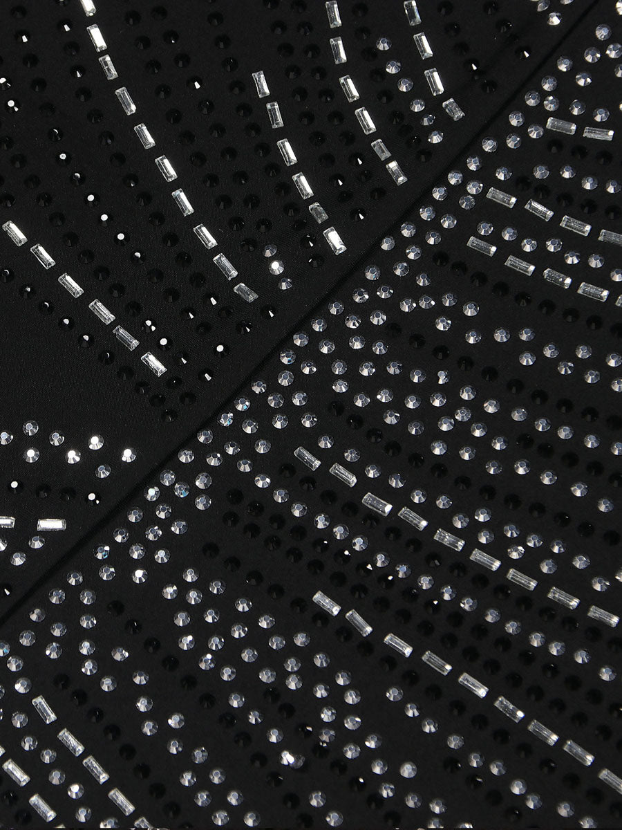 Rhinestones One Shoulder Stretch Party Dress