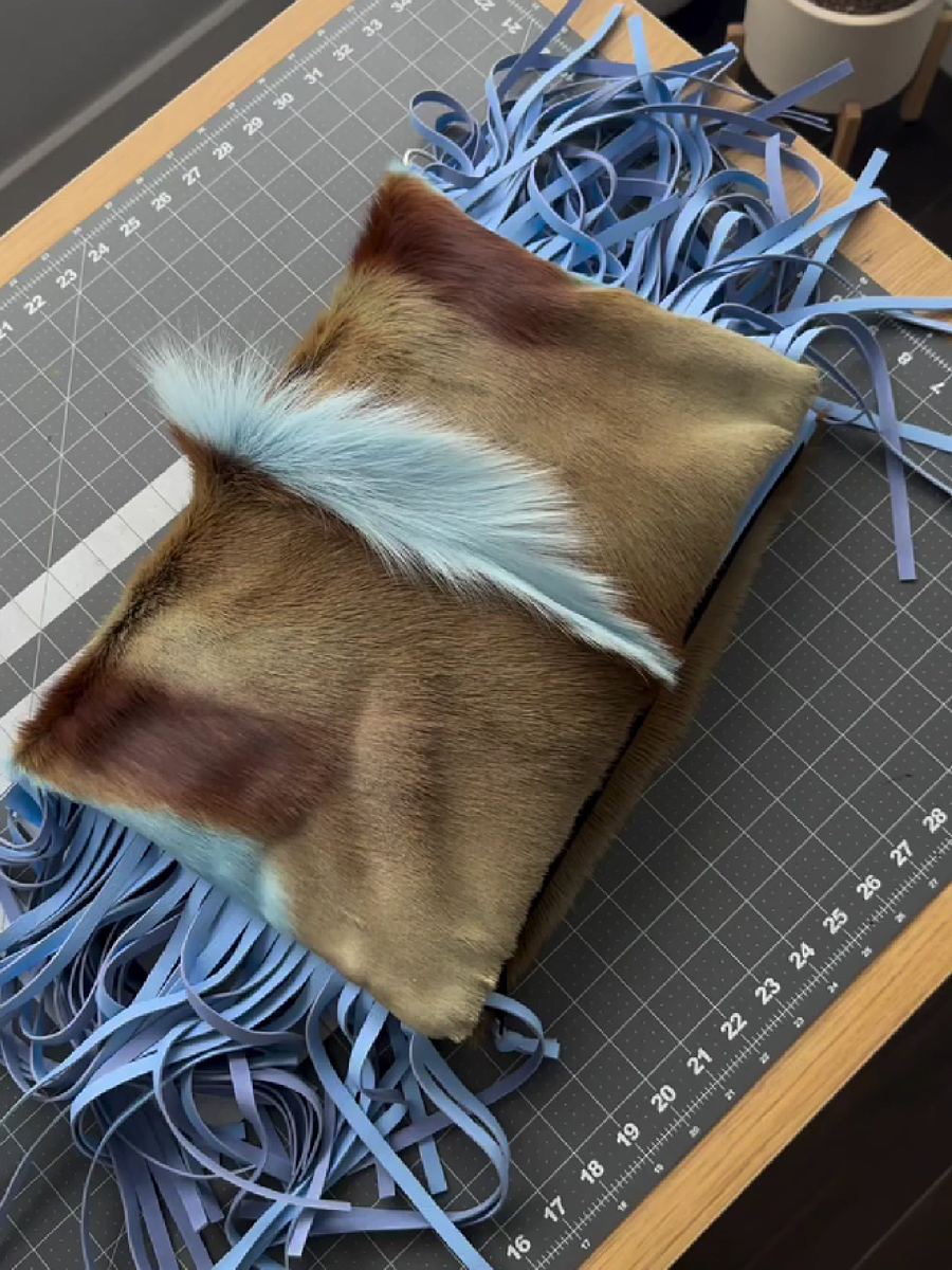 Solid Color Fur Women's Clutch Bag