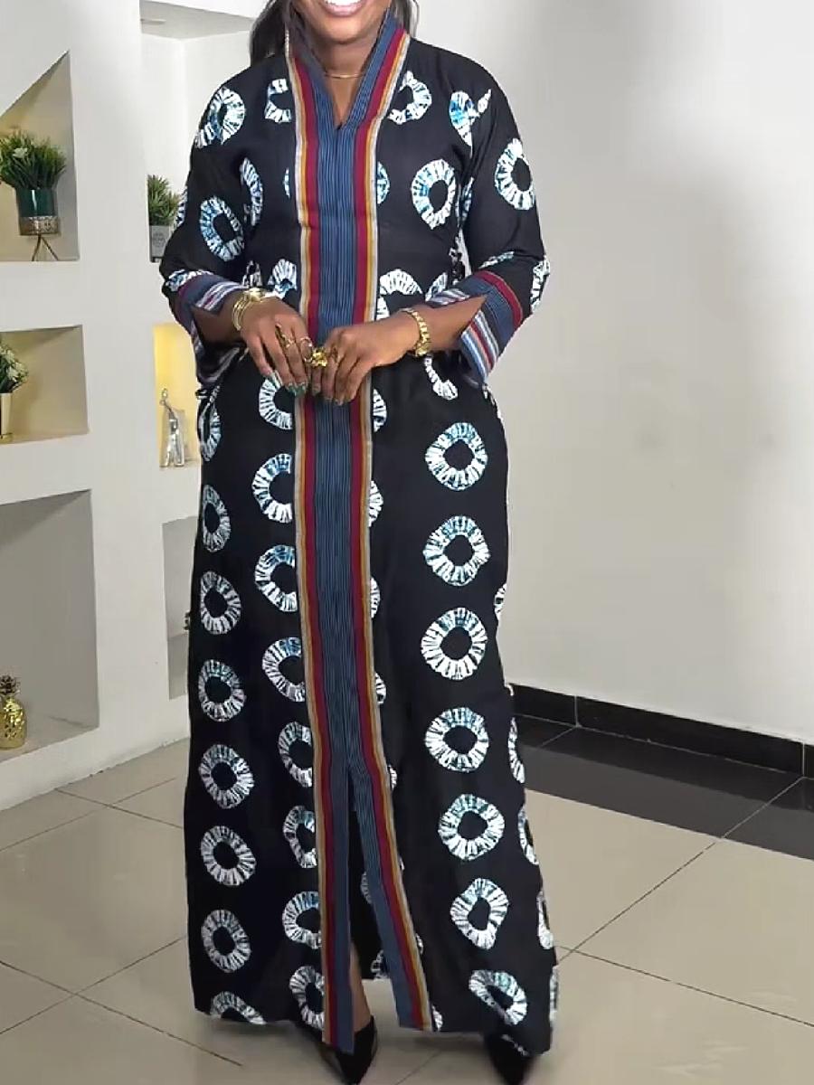Printed Long Kaftan Dress