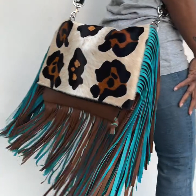 Leopard Fringe Shoulder Bag
