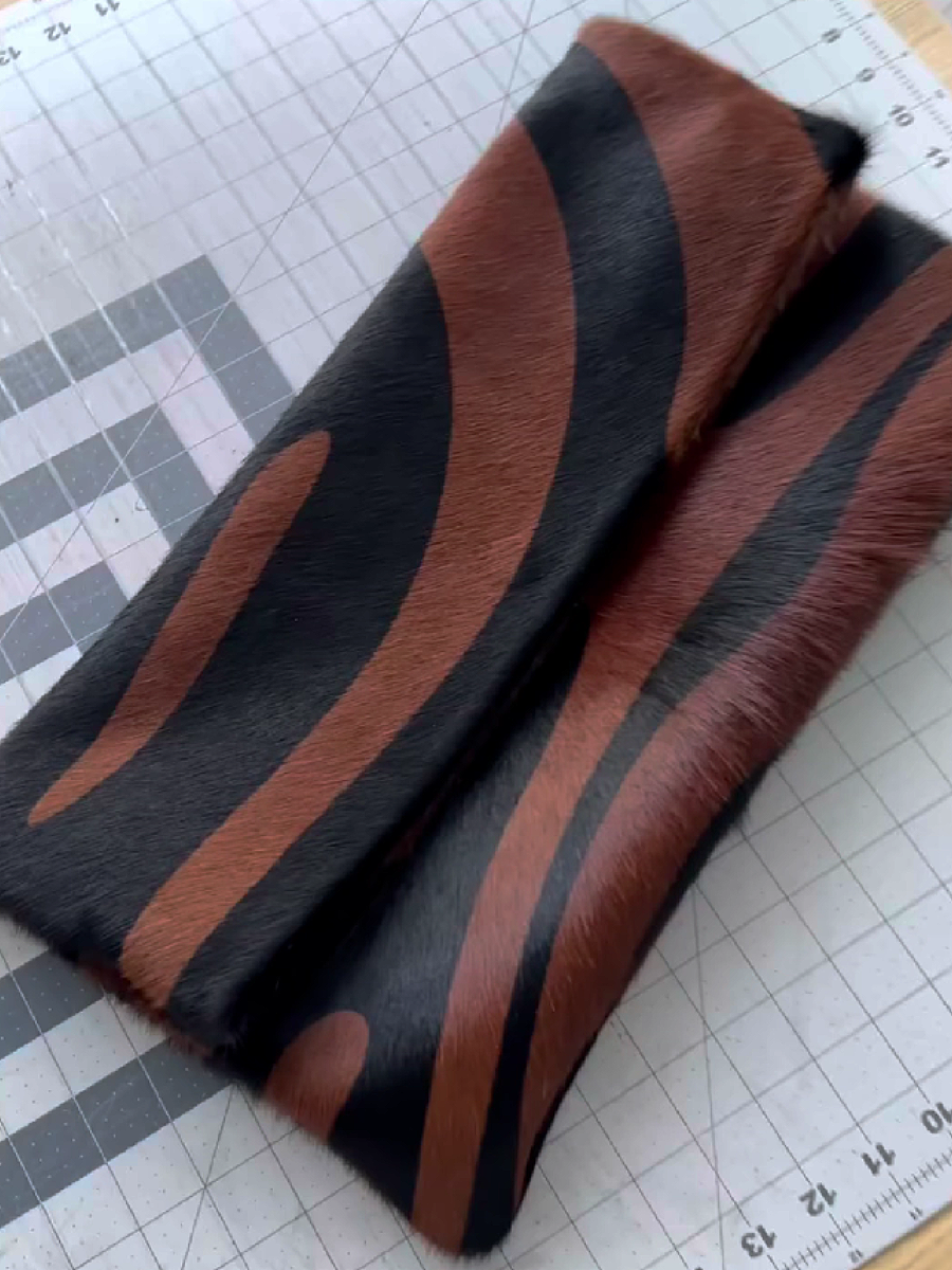 Wave Pattern Fur Clutch