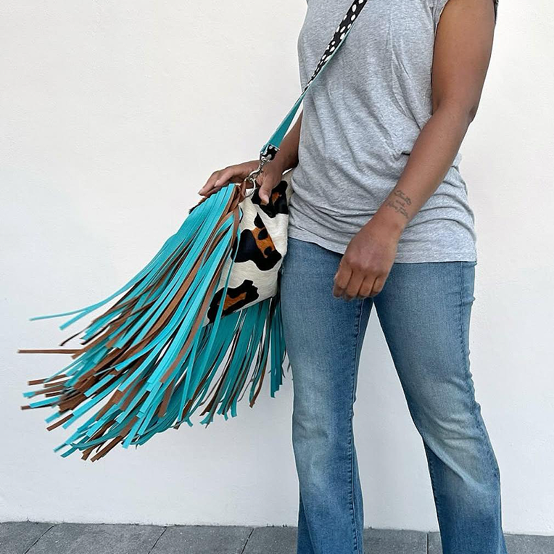 Leopard Fringe Shoulder Bag