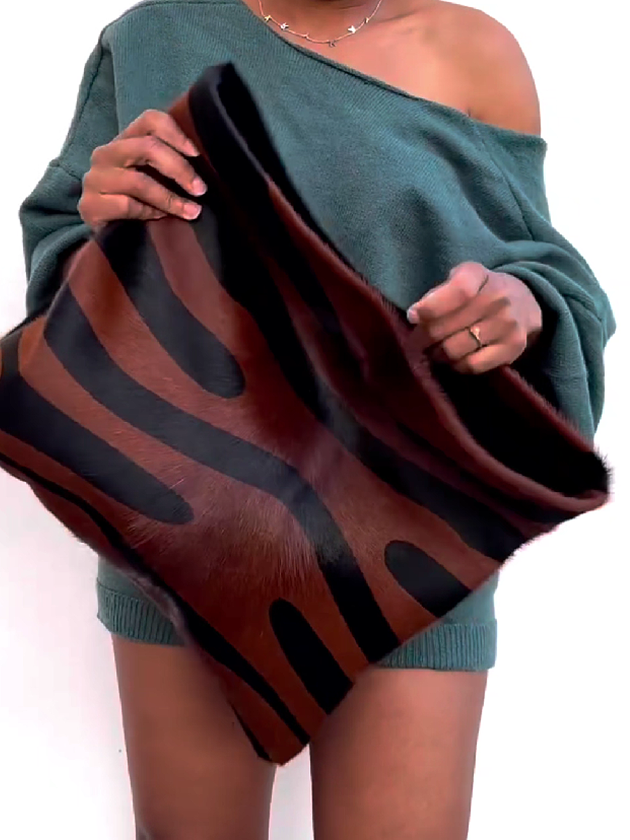 Wave Pattern Fur Clutch