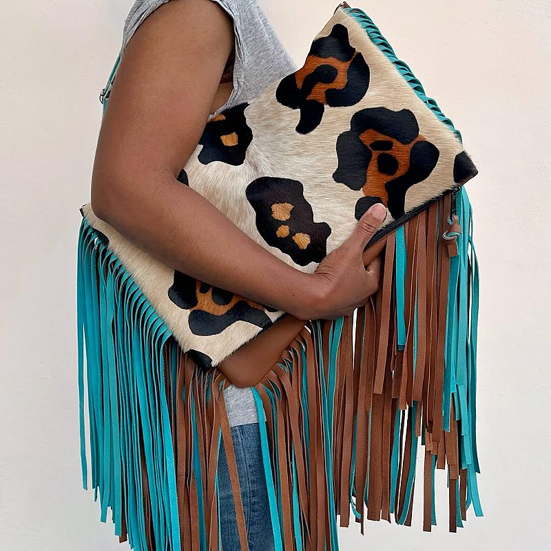 Leopard Fringe Shoulder Bag