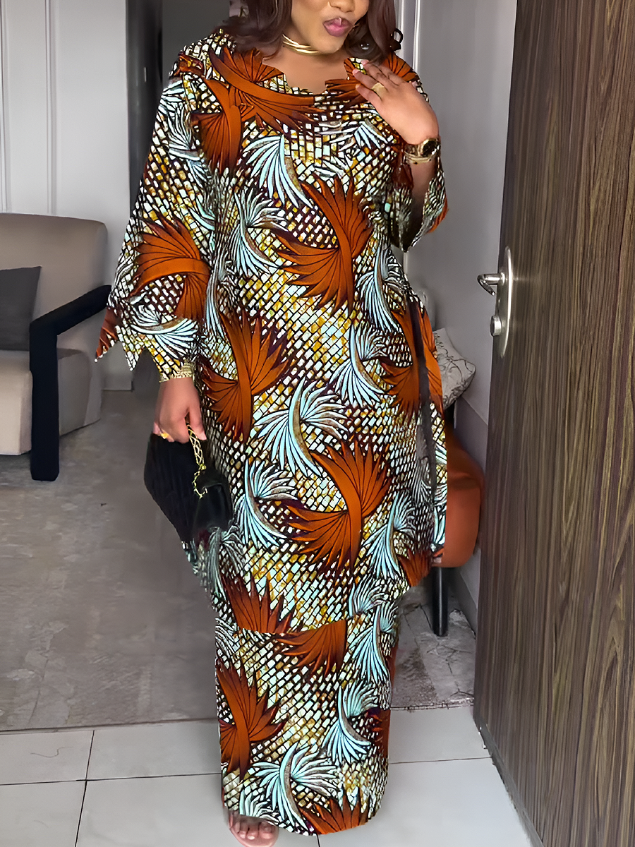 Bold Print Long Sleeve Top and Matching Pants Set